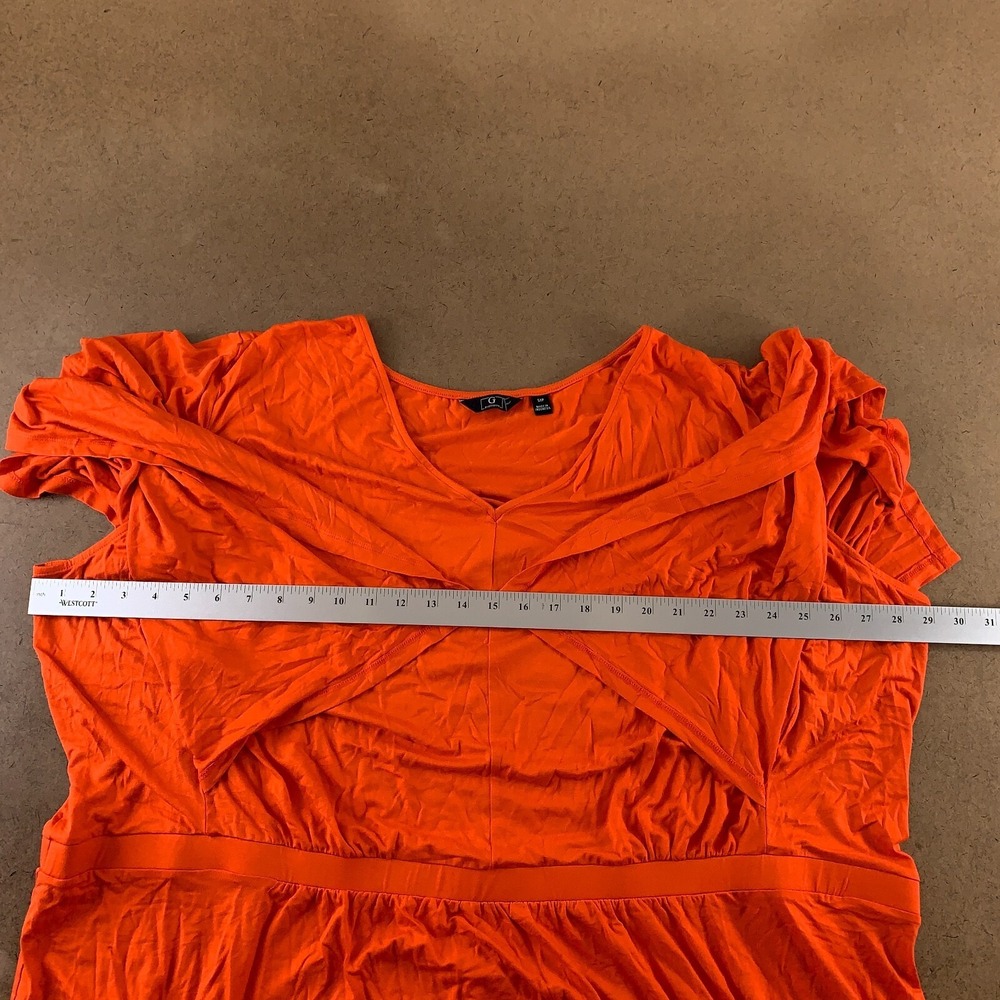 G by Giuliana Women's Size 5XP Orange 3/4 Sleeve EcoLuxe Knit Maxi Dress New - Picture 4 of 7